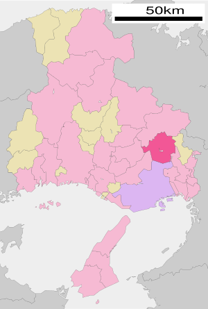 Location of Sandas in the prefecture