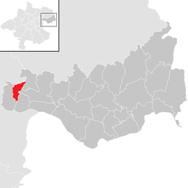 Poloha obce Sankt Georgen an der Gusen v okrese Perg (klikacia mapa)