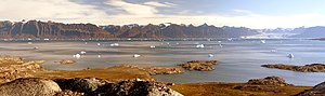 View of Kangertittivaq in eastern Greenland, one of the largest sound-fjord systems in the world Scoresby-sund view hg.jpg