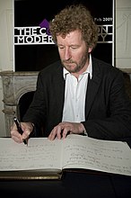 Faulks signing The Convention on Modern Liberty Sebastian Faulks -London, England-15Jan2010.jpg