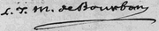 Signature of Louis Jean Marie de Bourbon, Duke of Penthièvre at the baptism of the Duke of Berry, son of the Count and Countess of Artois (August 1785).png