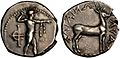 Silver stater of Caulonia, c. 400–388 BC