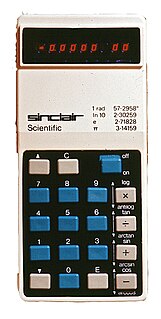 Sinclair Scientific 12-function, pocket-sized scientific calculator introduced in 1974