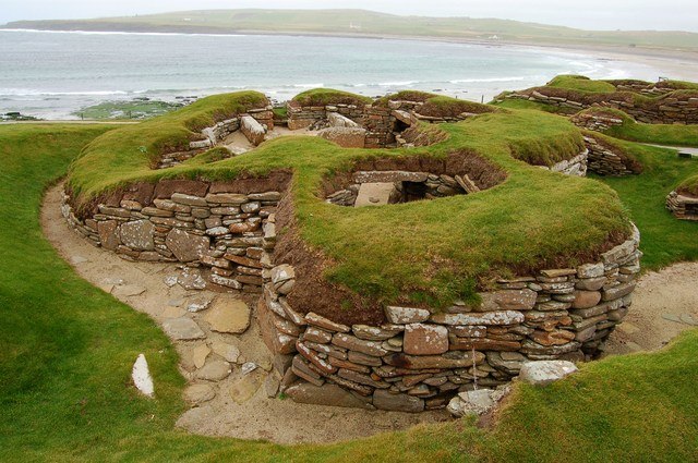 Neolithic dwellings at Skara Brae in Orkney, the site excavated by Childe 1927–30
