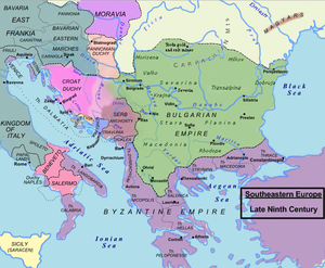map of southeastern Europe in the ninth century