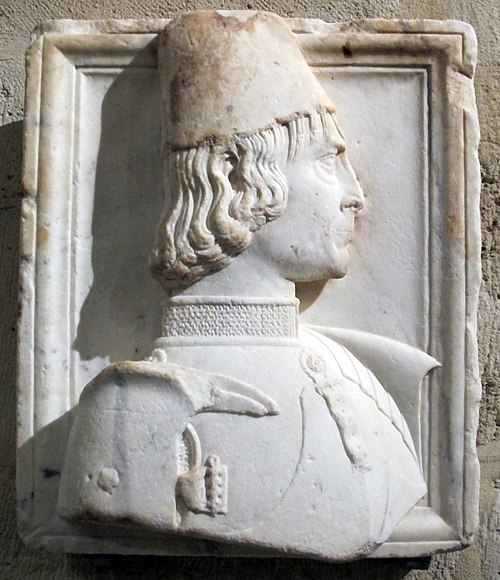 Ercole d'Este, Beatrice's father, in a sculpture by Sperandio Savelli.