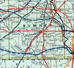 1915 Railroad Map of Sumner County