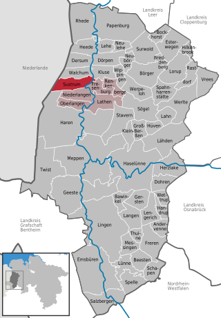 Poziția  Sustrum pe harta districtului Emsland