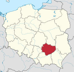 Voivodia de Santa CruzWojewództwo świętokrzyskie no mapa da Polônia