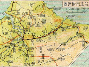 戦後の1947年の台北付近地図