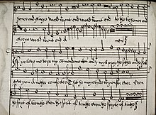 If Ye Love Me in the Wanley Partbooks of c. 1548-1550 (staves 3-5, what is now the alto part) Tallis If Ye Love Me, Wanley Part Book.jpg