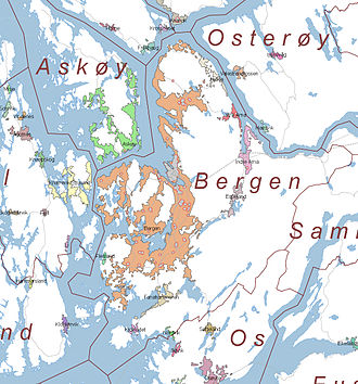 Bergen: Urban areas (Statistics Norway) TettstedetBergen.jpg