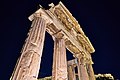 The entablature and the Doric columns of the Gate of Athena Archegetis at the Roman Agora, 1st cent. B.C. Athens.