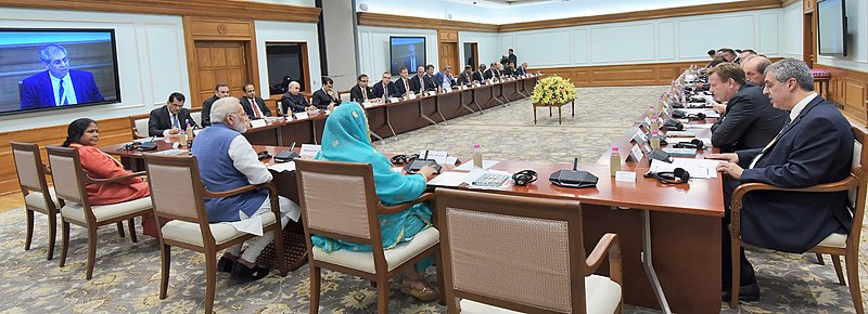 File:The Prime Minister, Shri Narendra Modi interacting with the Global CEOs of the Food Processing Sector as part of the ongoing World Food India event, in New Delhi (2).jpg