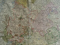 Karta över furstbiskopsdömena Würzburg och Bamberg