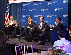 Tom Perriello, Stephanie Cutter, Thomas Perez and Ben Jealous, 2013 (cropped).jpg