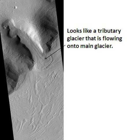 Tributary Glacier, in Protonilus Mensae as seen by HiRISE.