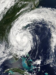 сателистски снимак приказује тропску олују Хану