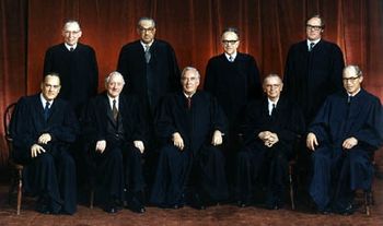 The United States Supreme Court membership in 1973 at the time of Roe v. Wade USSC justice group photo-1973 current.jpg