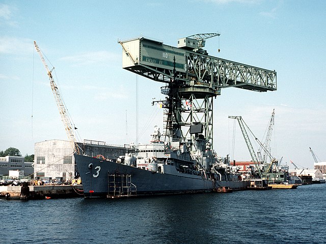 The 350-ton hammerhead crane at Norfolk Naval Shipyard