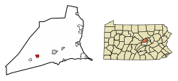 Location of Hartleton in Union County, Pennsylvania.