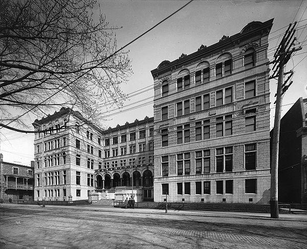 The former main building of the university from 1895 to 1942. The building is located in Montreal's Quartier Latin.