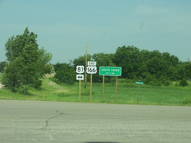 US-81 at US-166's western terminus