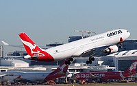 A Qantas A330 taking off
