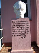 Buste et texte à Viñales, Cuba