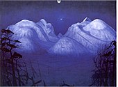 Vinternatt i fjellene, óleo sobre tela, 1914