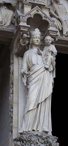 File:Virgin mary west portal Notre Dame Paris.jpg