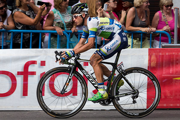 Christian Meier racing for Orica–GreenEDGE in Madrid.