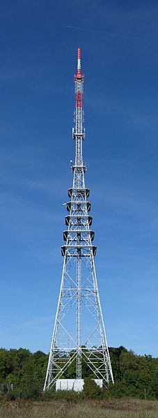 Television and radio broadcast tower in Würzburg, Germany.