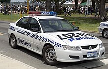 A Commodore (VZ) Executive 9C1 used by the Western Australia Police Force WA Police AG207.jpg