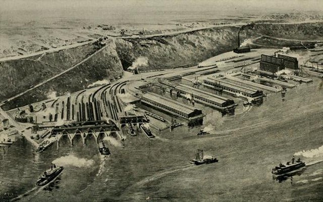 Weehawken Terminal and Pershing Road circa 1906