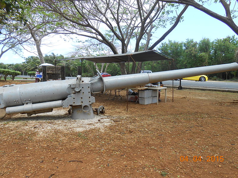 File:Wrecked type 89 15 cm cannon low.JPG