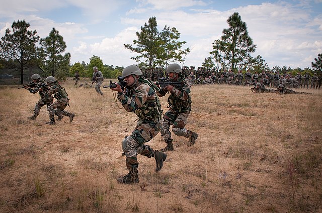 Soldiers of the 99th Mountain Brigade's 2nd Battalion, 5 Gorkha Rifles, during Yudh Abhyas 2013
