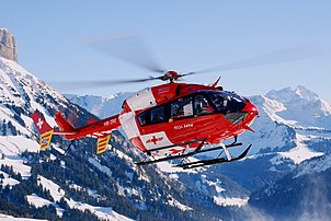 Hélicoptère Eurocopter EC-145 de la Garde aérienne suisse de sauvetage (REGA). (définition réelle 3 742 × 2 503)