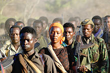 Armed OLF fighters retreating to Kenya, 3 February 2006 002 Oromo Liberation Front rebels.JPG