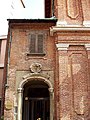 Monza: ingresso dell'ex convento di Santa Margherita, sulla piazzetta omonima, a fianco della chiesa di San Maurizio