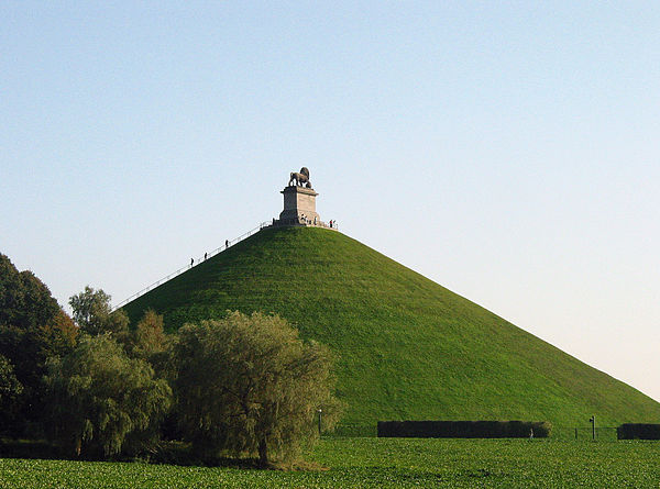 The immense Butte du Lion ("Lion's Mound") overlooking the battlefield of Waterloo