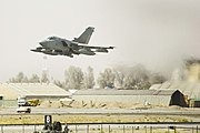 Photograph of a Tornado taking off from an Airfield in Afghanistan
