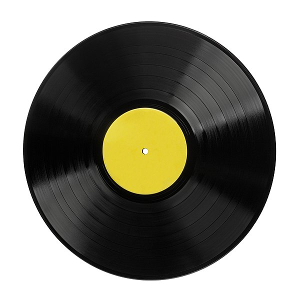 A 12-inch LP vinyl record Top: the original LP logo as used by Columbia Records