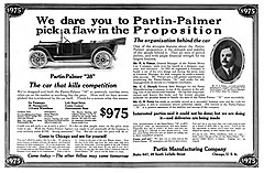 1913 Partin-Palmer two-page advertisement in Horseless Age Magazine