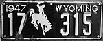 1947 Wyoming Nummernschild 17 315.jpg