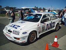 Ford Sierra RS500 Cosworth Group A race car - Moffat/Rouse/Tassin 1987 James Hardie 1000 1987 Ford Sierra RS500 Cosworth Group A - Allan Moffat Bathurst (5061454124).jpg