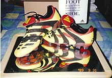 Ithier's personally designed Adidas Boots 1999-06-08 Doug Ithier's Adidas Boots.jpg