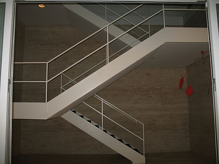 Mies van der Rohe staircase and Alexander Calder mobile