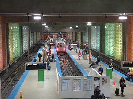 Blue Line terminal at O'Hare International Airport.