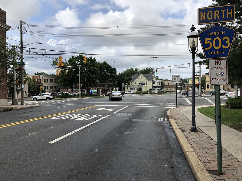 File:2018-07-22 17 13 26 View north along Bergen County Route 503 (Kinderkamack Road) at Bergen County Route 92 (Park Avenue) in Park Ridge, Bergen County, New Jersey.jpg
